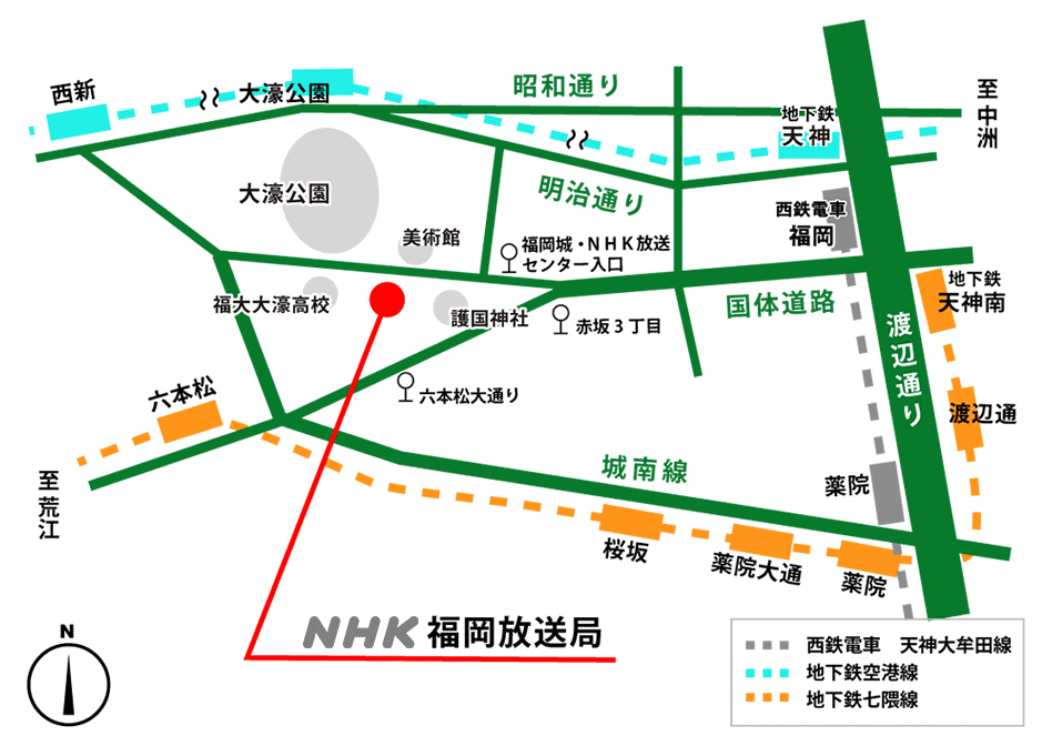 NHK福岡放送局地図