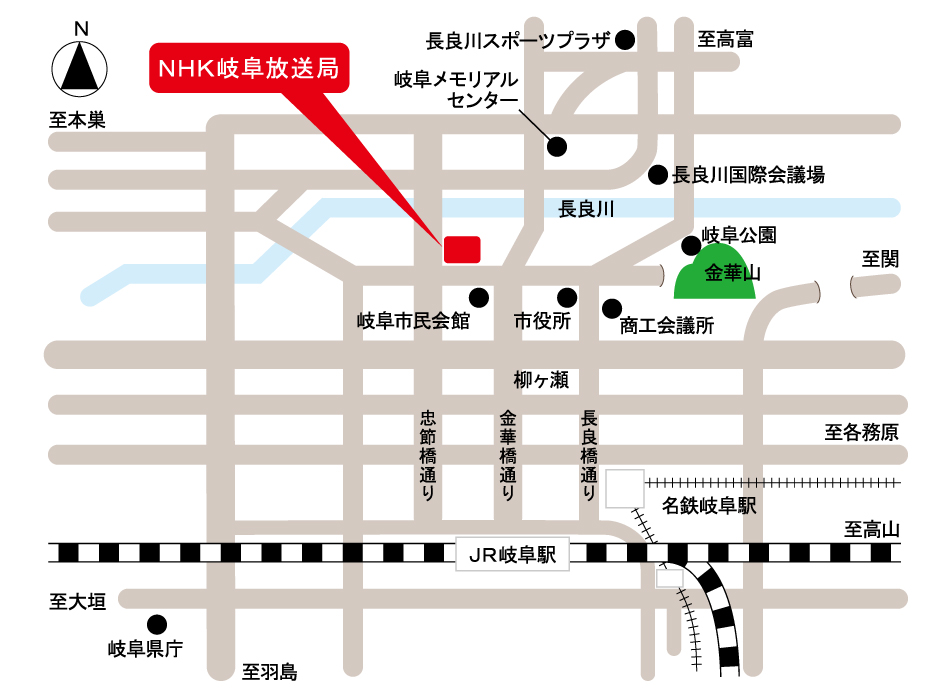 NHK岐阜放送局地図