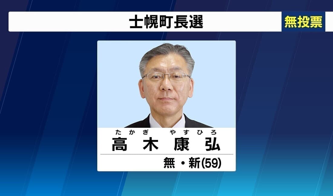 2022年3月 士幌町長選挙 新人・高木氏が無投票で初当選 20年余務めた町長の死去に伴う選挙