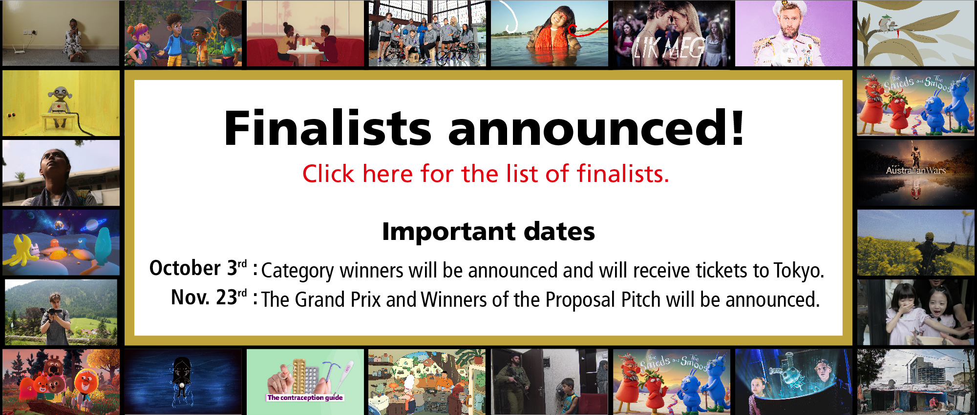 Finalists announced! Click here for the list of finalists.