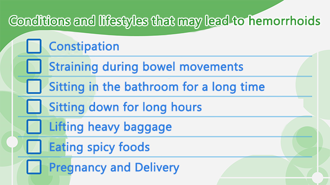 Conditions and lifestyles that may lead to hemorrhoids