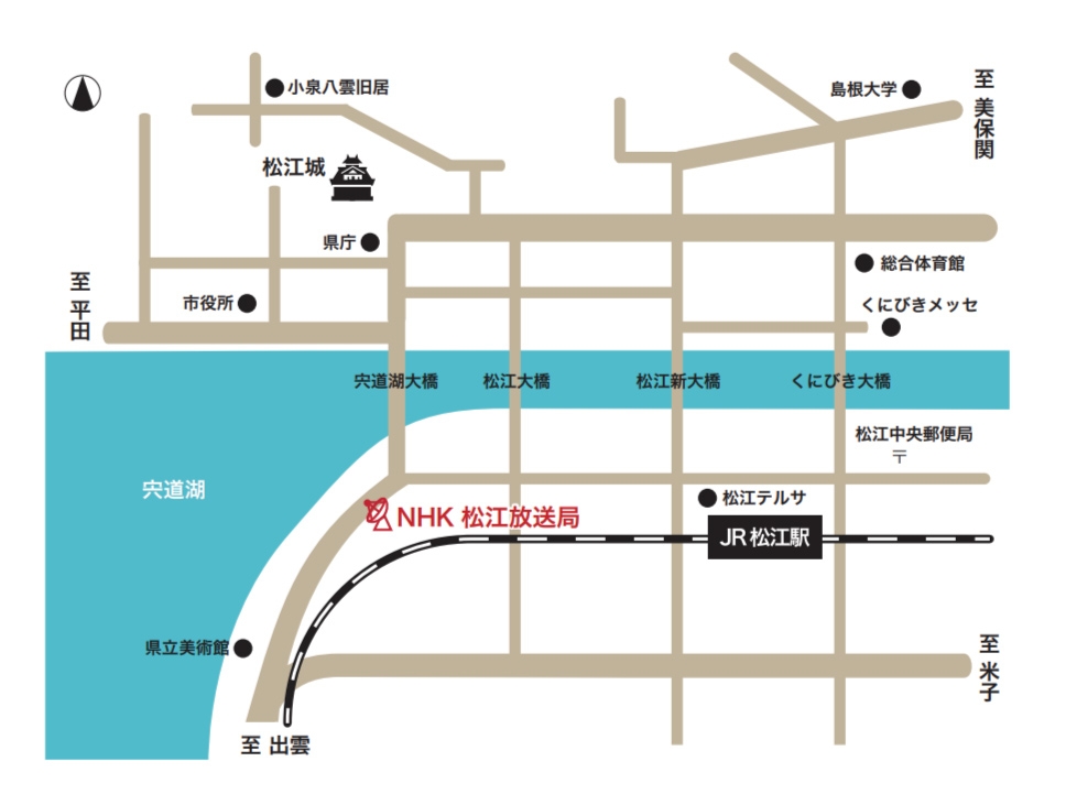NHK松江放送局地図