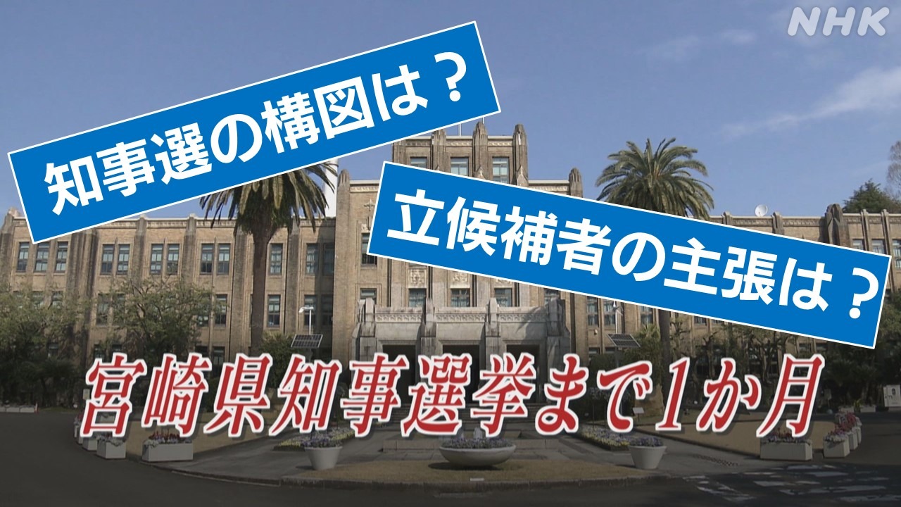宮崎県知事選挙 3人の立候補予定者の主張は？NHK記者が取材
