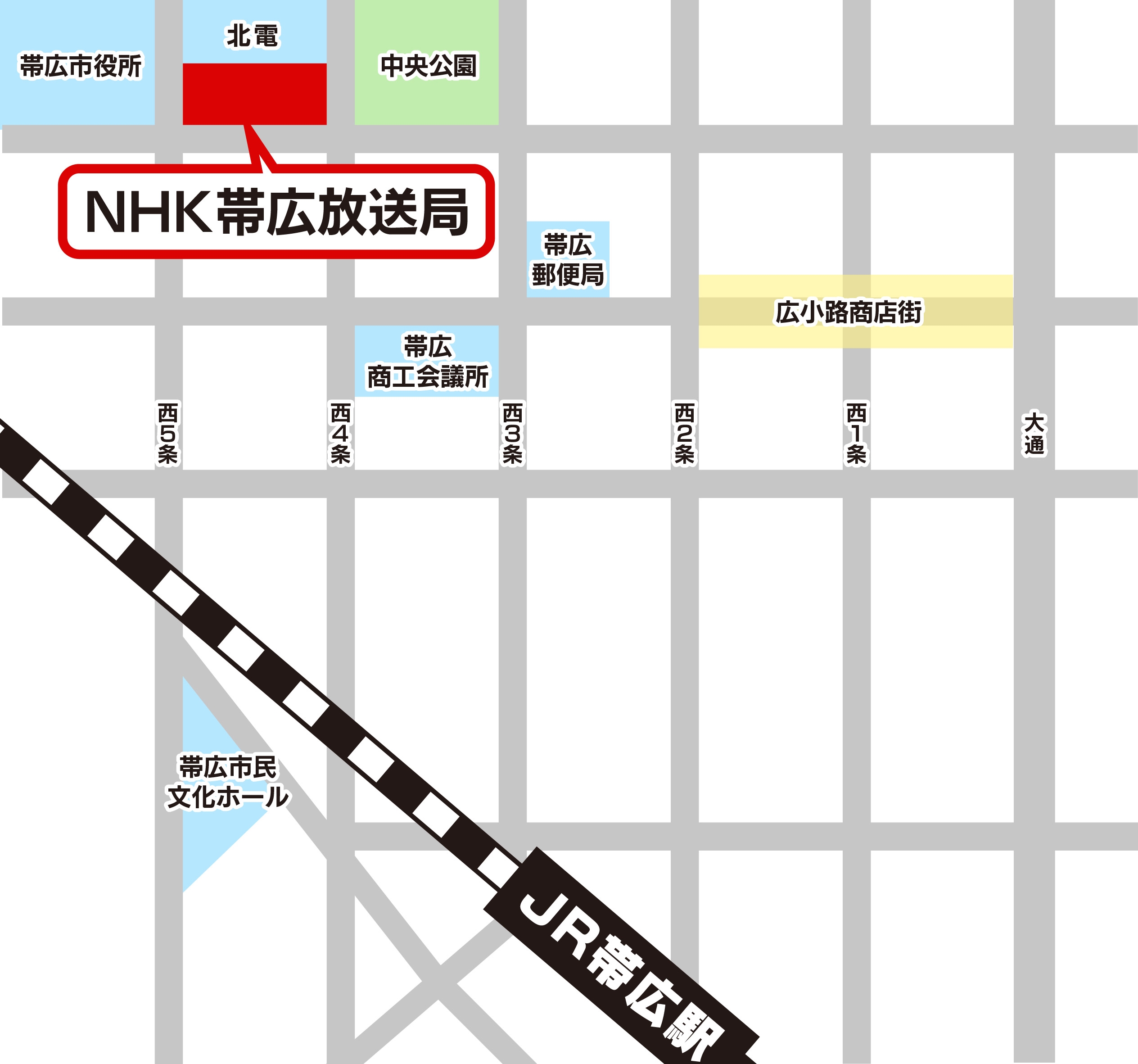 NHK帯広放送局地図
