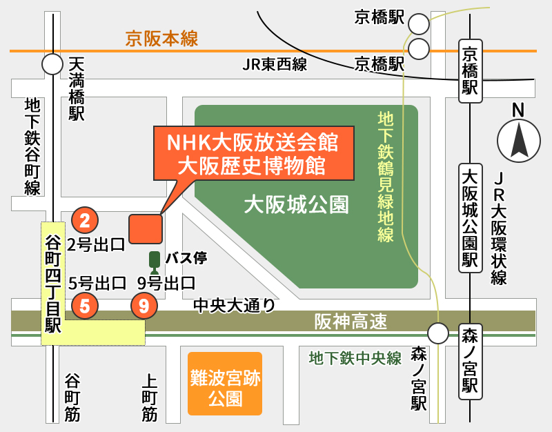 NHK大阪放送局 アクセスマップ
