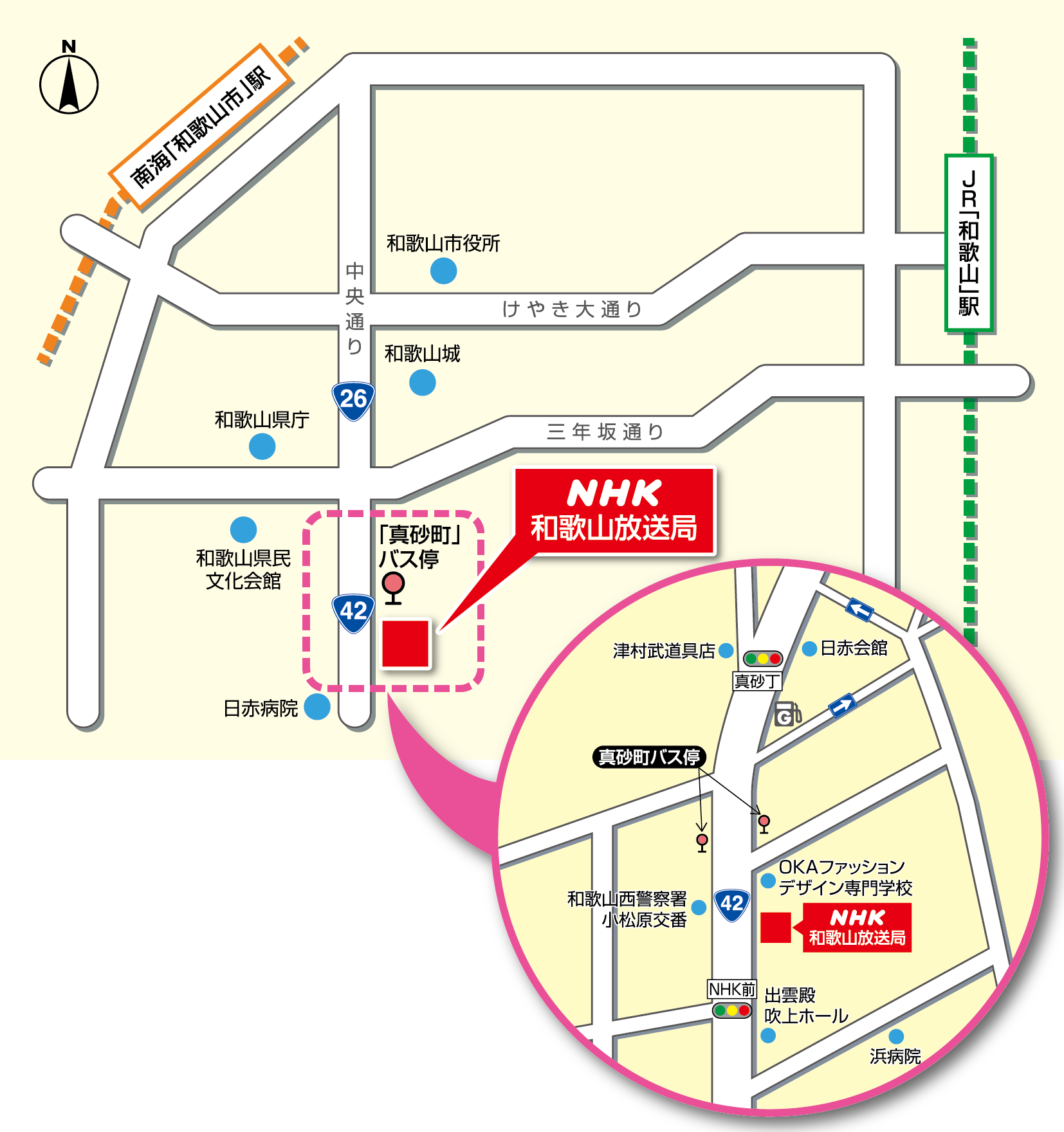 NHK和歌山放送局地図