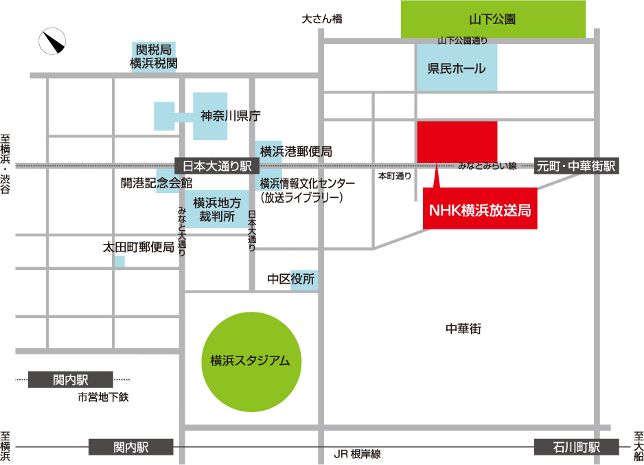NHK横浜放送局地図