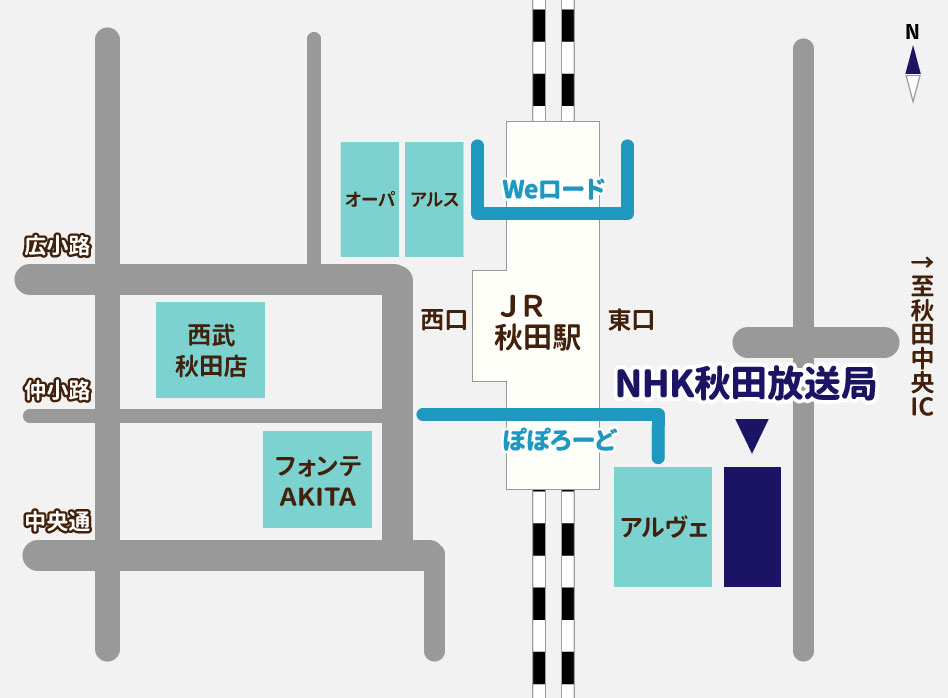 NHK秋田放送局地図