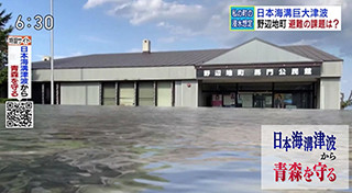 日本海溝津波による野辺地町の浸水想定