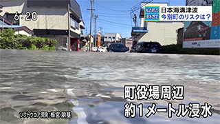 日本海溝津波による今別町の浸水想定