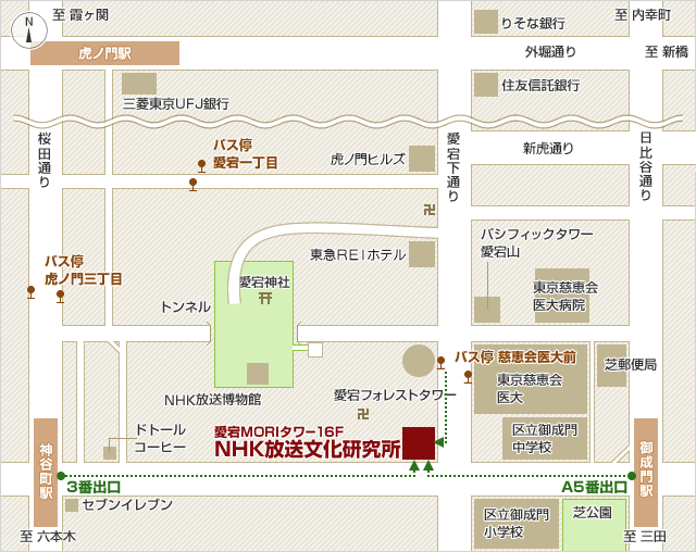 NHK放送文化研究所地図