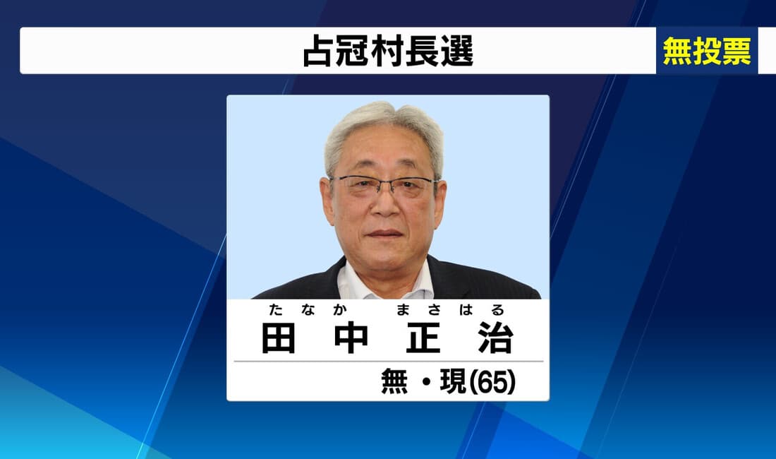 2021年8月 占冠村長選挙 現職・田中氏が無投票で再選 選挙は7回連続で無投票に