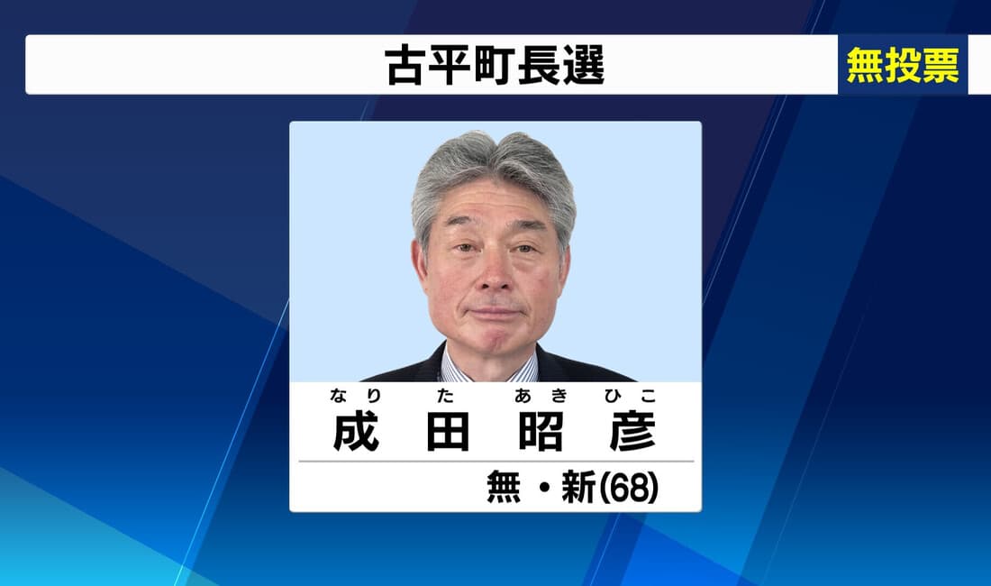 2021年4月 古平町長選挙 新人・成田氏が無投票で初当選