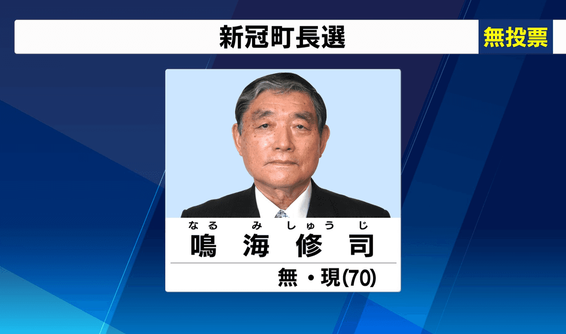 2021年4月 新冠町長選挙 現職・鳴海氏が無投票で再選