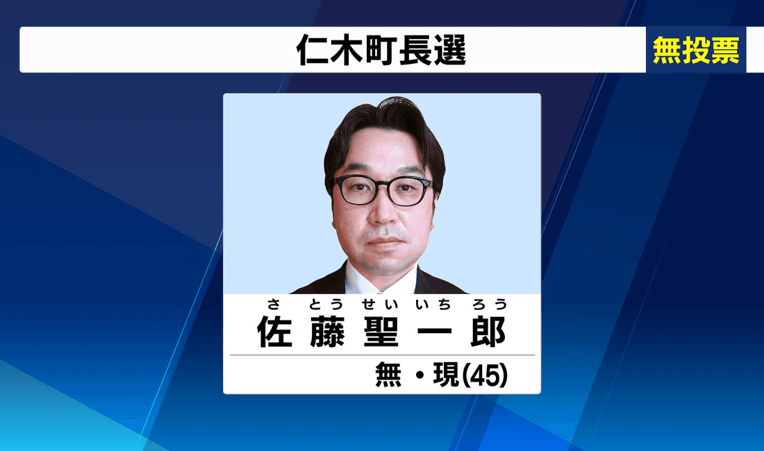 2021年4月 仁木町長選挙 現職・佐藤氏が無投票で3選
