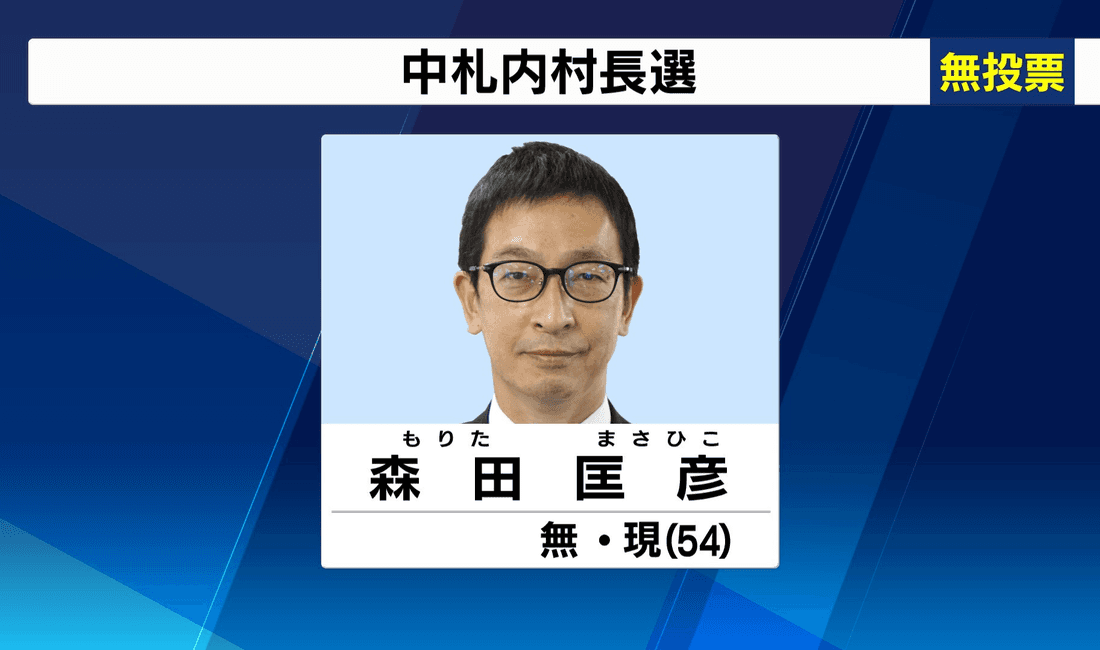 2021年6月 中札内村長選挙 現職・森田氏が無投票で再選