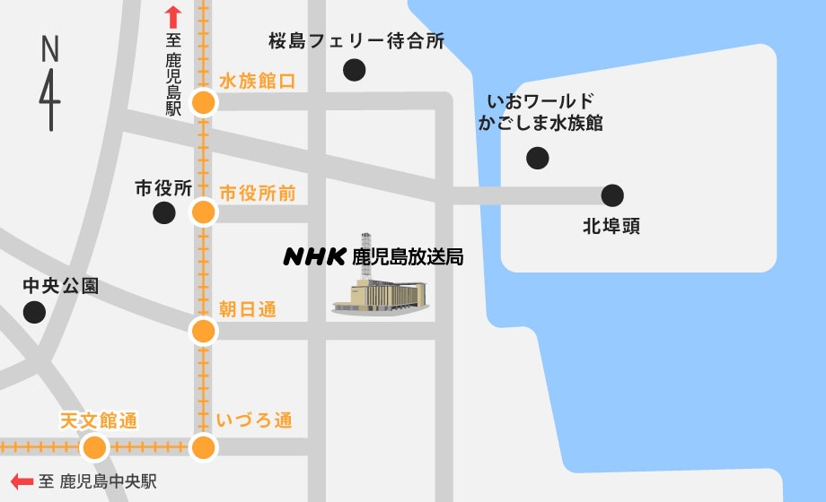 NHK鹿児島放送局地図