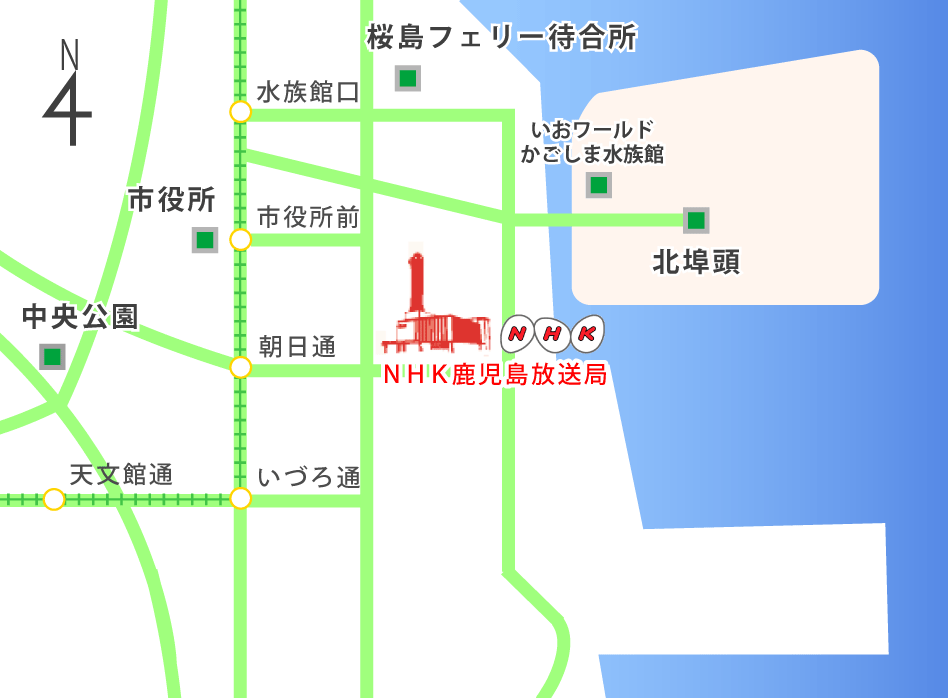 NHK鹿児島放送局地図