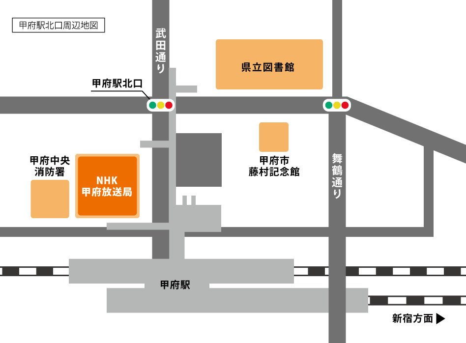 NHK甲府放送局地図