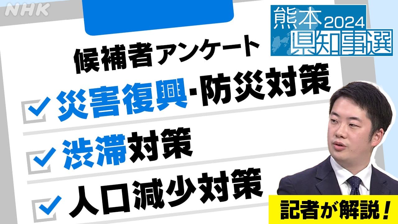 熊本県知事選挙　候補者へのアンケートを記者が解説②