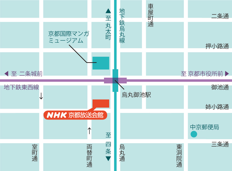 NHK京都放送局地図