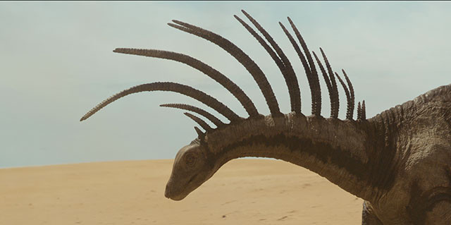 バジャダサウルスの首のトゲ