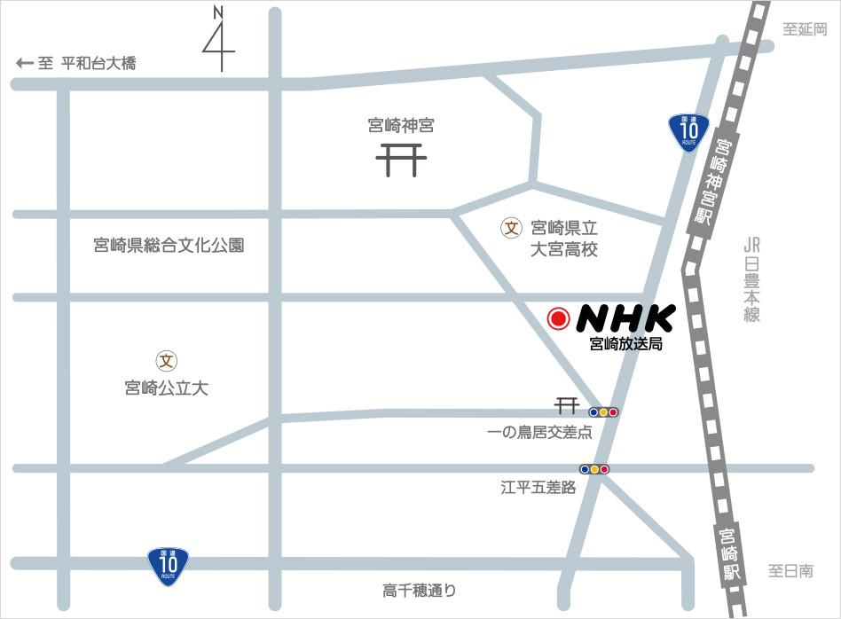 NHK宮崎放送局地図