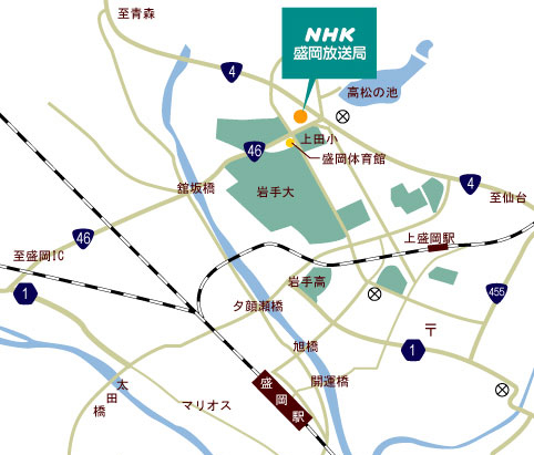NHK盛岡放送局地図