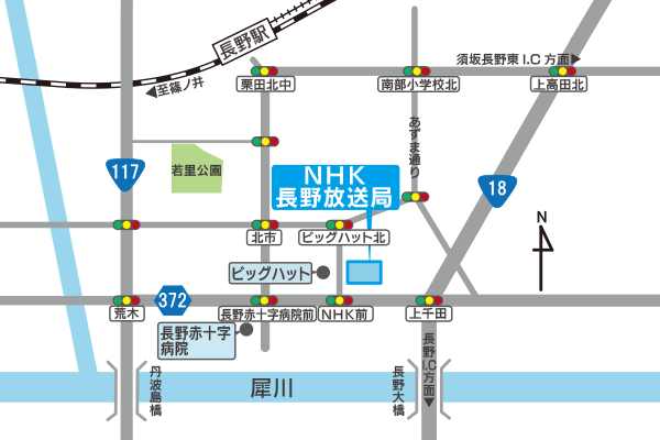 NHK長野放送局地図
