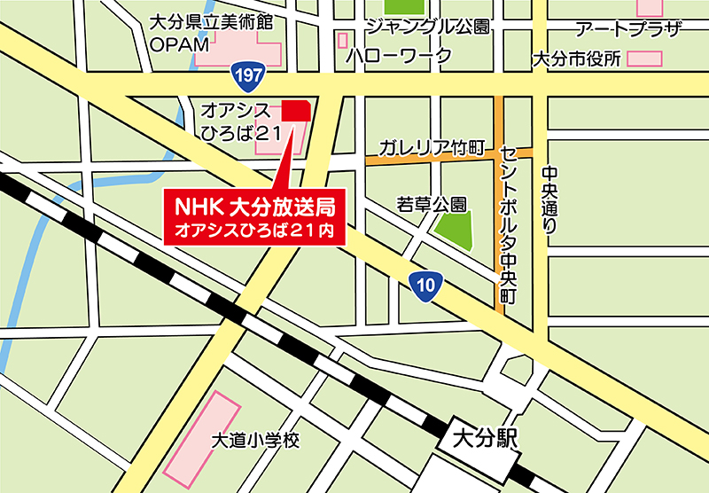 NHK大分放送局地図