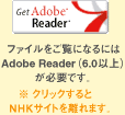 ファイルをご覧になるにはAdobe Reader（6.0以上）が必要です。クリックするとＮＨＫサイトを離れます。