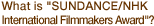 What is SUNDANCE/NHK International Filmmakers Award?