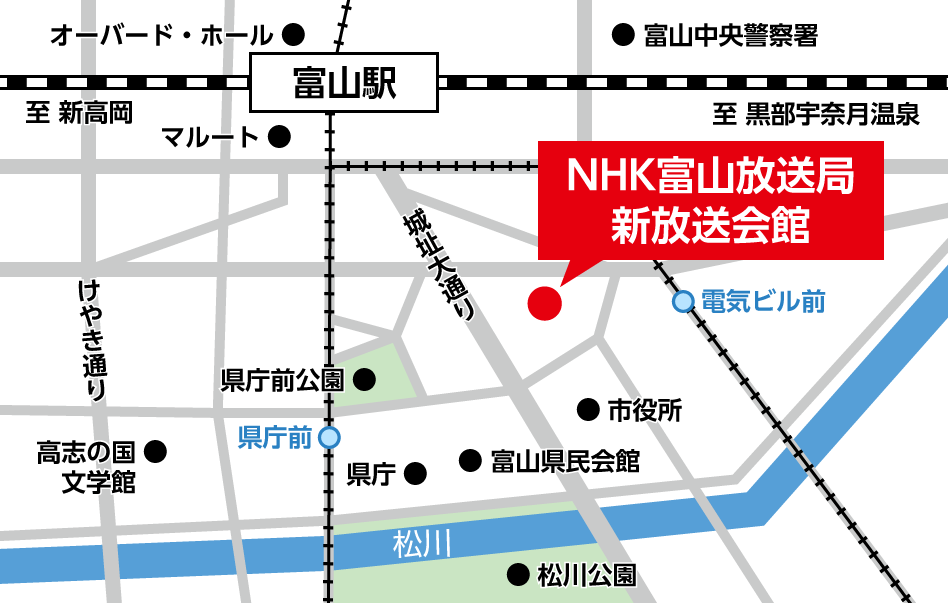 NHK富山放送局地図