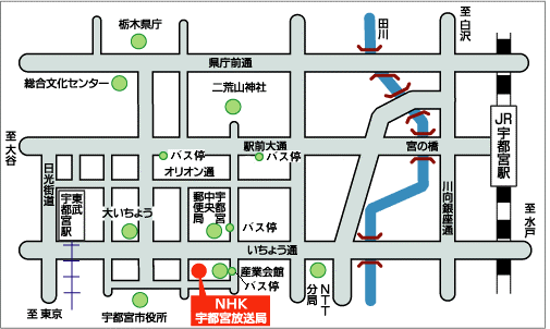 NHK宇都宮放送局地図