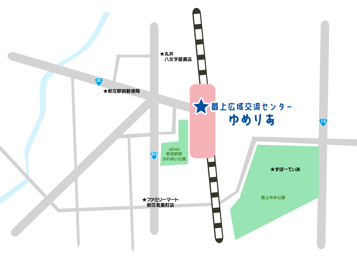 旧長井小学校第一校舎の地図