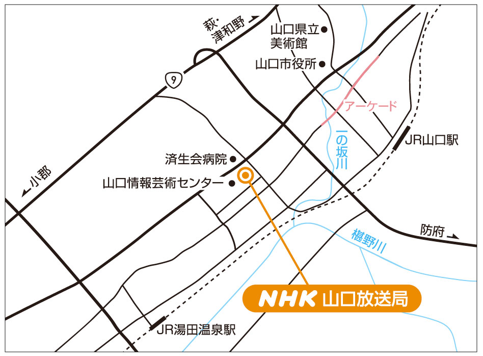 NHK山口放送局地図