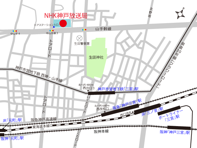 NHK神戸放送局地図